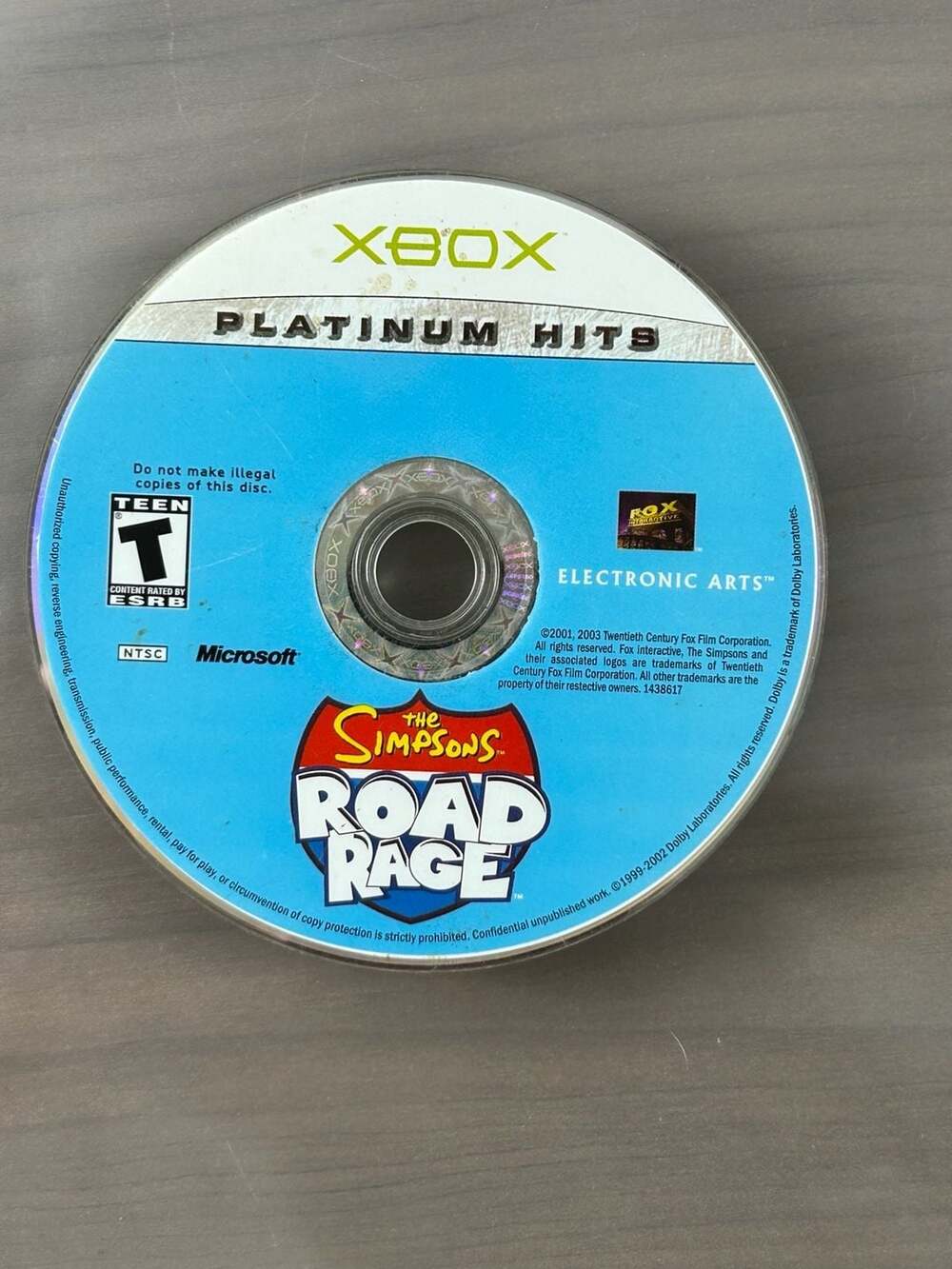 The Simpsons Road Rage Original Xbox Platinum Hits Disc Only Untested